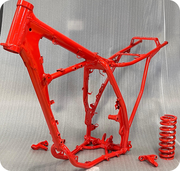 powder coating for car parts bike frames image